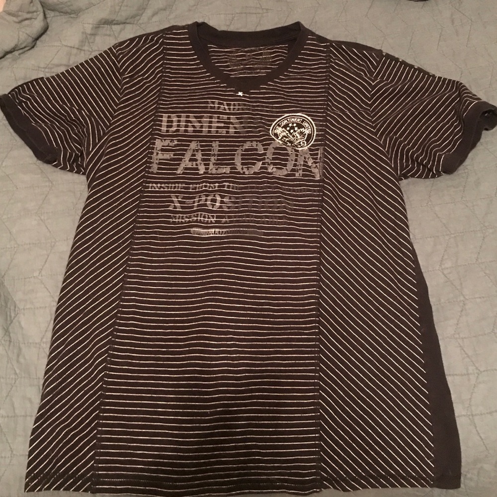 🏳️BOGO🏳️ Falcon Striped Black & White Short Sleeve T-shirt
